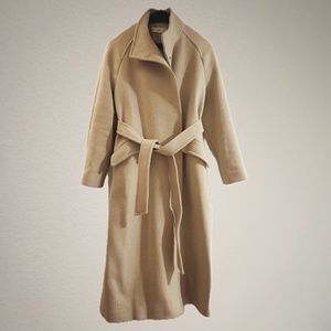 Mango (MNG) Wool Long Coat with Belt